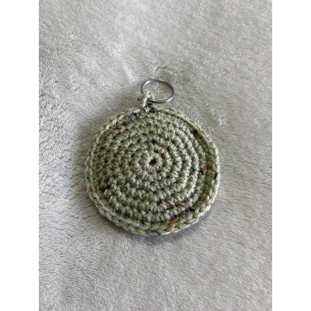 Keychain crochet sensory fidget toy autism ADHD kids teens marble backpack green